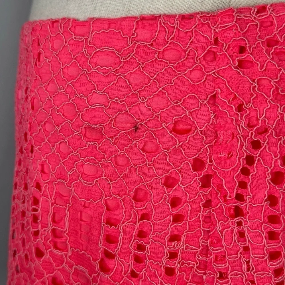 Lilly Pulitzer Lace Alice Skort hot pink mini skirt with attached satin shorts 4
